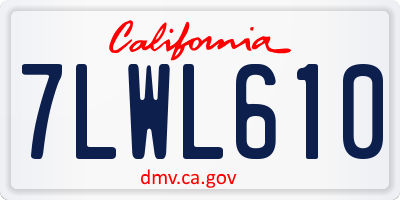 CA license plate 7LWL610