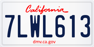 CA license plate 7LWL613