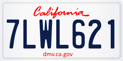 CA license plate 7LWL621