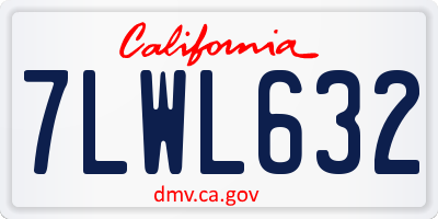 CA license plate 7LWL632
