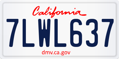 CA license plate 7LWL637