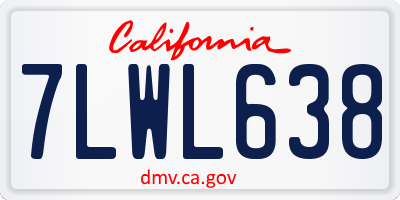 CA license plate 7LWL638