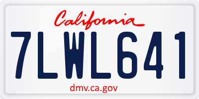 CA license plate 7LWL641