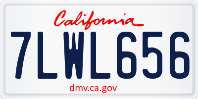 CA license plate 7LWL656