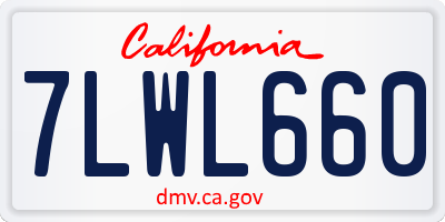 CA license plate 7LWL660