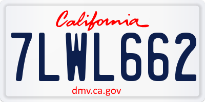 CA license plate 7LWL662