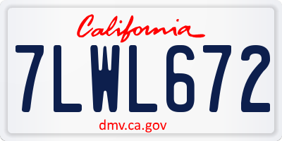 CA license plate 7LWL672