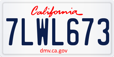 CA license plate 7LWL673