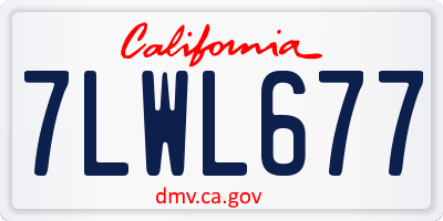 CA license plate 7LWL677