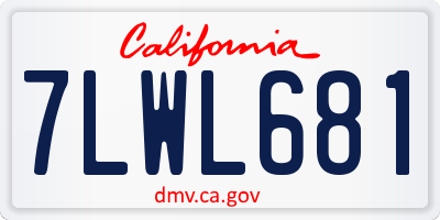 CA license plate 7LWL681