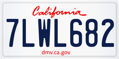 CA license plate 7LWL682