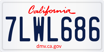CA license plate 7LWL686
