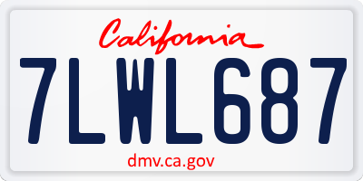 CA license plate 7LWL687