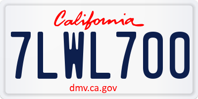 CA license plate 7LWL700