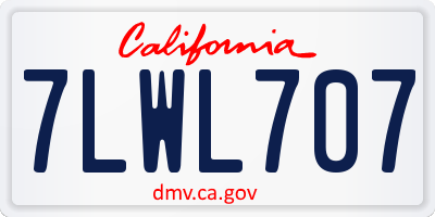 CA license plate 7LWL707