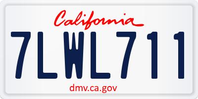 CA license plate 7LWL711