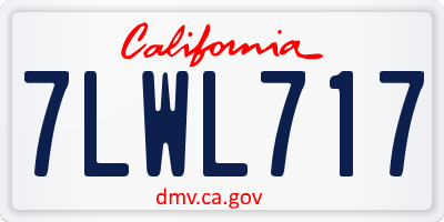 CA license plate 7LWL717
