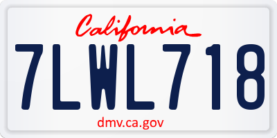 CA license plate 7LWL718