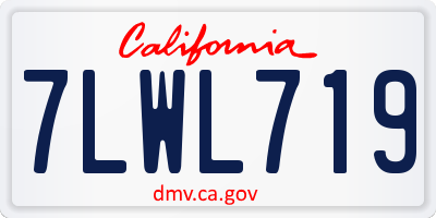 CA license plate 7LWL719