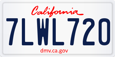 CA license plate 7LWL720