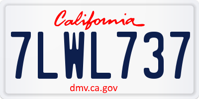 CA license plate 7LWL737