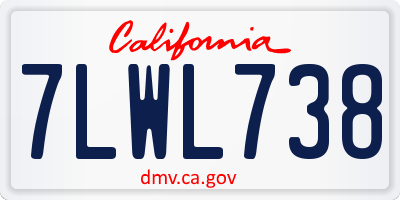 CA license plate 7LWL738