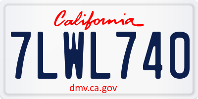 CA license plate 7LWL740