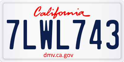 CA license plate 7LWL743