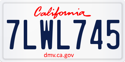 CA license plate 7LWL745
