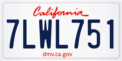 CA license plate 7LWL751