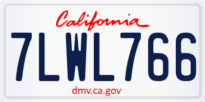 CA license plate 7LWL766