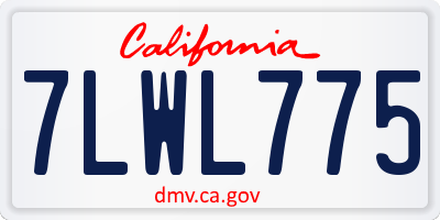 CA license plate 7LWL775