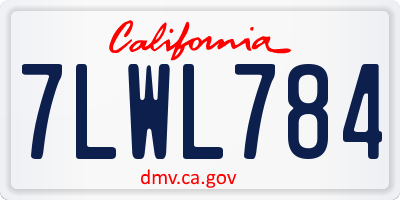 CA license plate 7LWL784