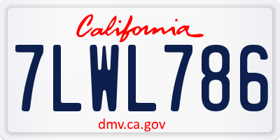 CA license plate 7LWL786