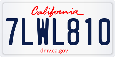 CA license plate 7LWL810