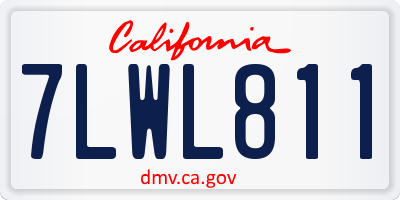 CA license plate 7LWL811