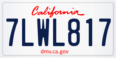 CA license plate 7LWL817