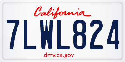 CA license plate 7LWL824