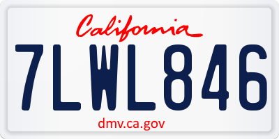CA license plate 7LWL846