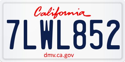 CA license plate 7LWL852