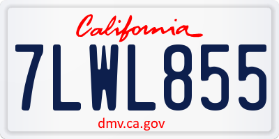 CA license plate 7LWL855