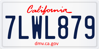 CA license plate 7LWL879