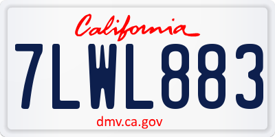 CA license plate 7LWL883