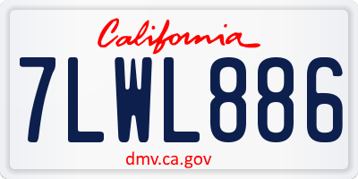 CA license plate 7LWL886