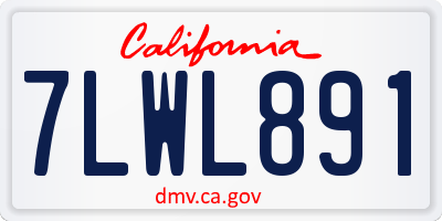 CA license plate 7LWL891