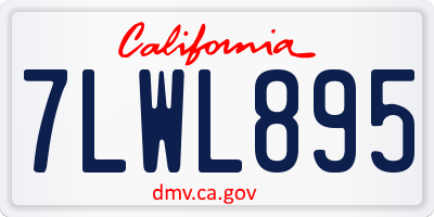 CA license plate 7LWL895