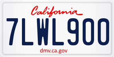 CA license plate 7LWL900