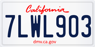 CA license plate 7LWL903