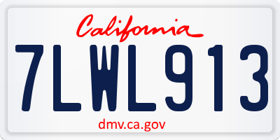 CA license plate 7LWL913