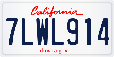 CA license plate 7LWL914